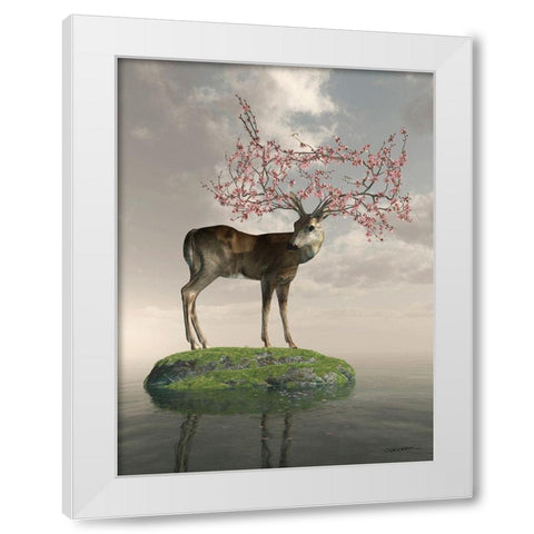 The Guardian of Spring White Modern Wood Framed Art Print by Decker, Cynthia