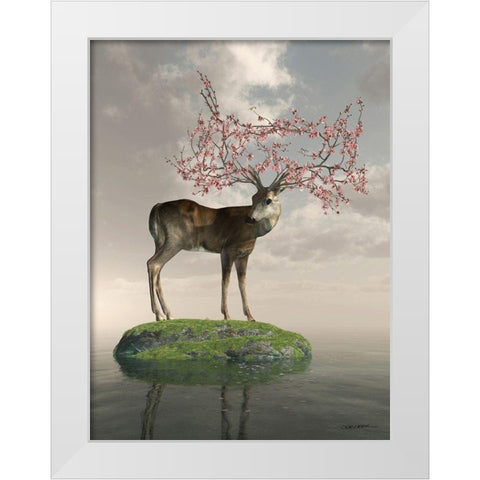 The Guardian of Spring White Modern Wood Framed Art Print by Decker, Cynthia
