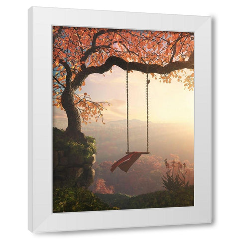 Tree Swing White Modern Wood Framed Art Print by Decker, Cynthia