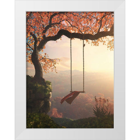 Tree Swing White Modern Wood Framed Art Print by Decker, Cynthia
