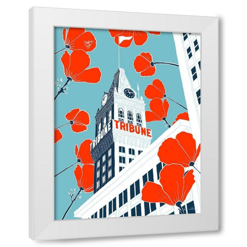 Tribune Tower - Oakland White Modern Wood Framed Art Print by Donahue, Shane