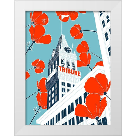 Tribune Tower - Oakland White Modern Wood Framed Art Print by Donahue, Shane