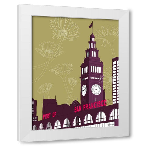 Ferry Building - San Francisco White Modern Wood Framed Art Print by Donahue, Shane