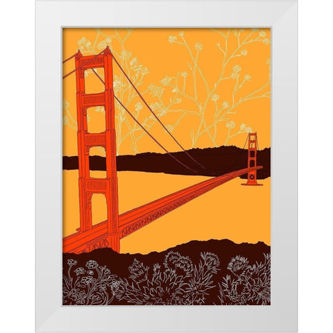 Golden Gate Bridge - Headlands White Modern Wood Framed Art Print by Donahue, Shane