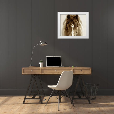 Ghost Horse White Modern Wood Framed Art Print by Dearing, Lisa