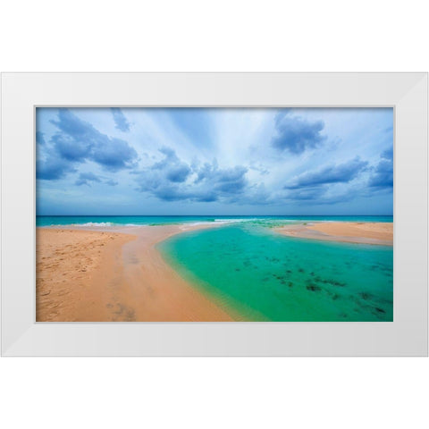 Emerald Seas White Modern Wood Framed Art Print by Davis, Lizzy