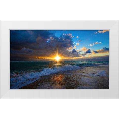 Sunrise Over Miami Beach White Modern Wood Framed Art Print by Davis, Lizzy