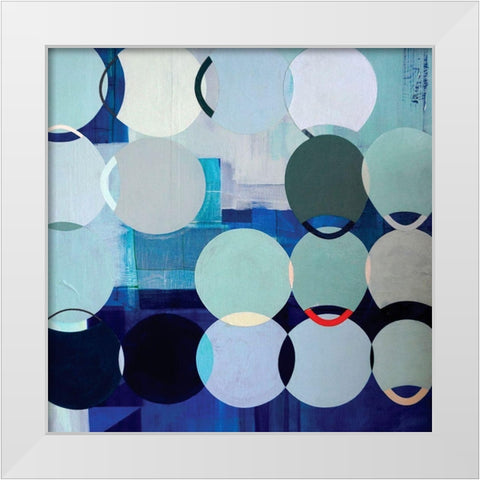 Circles No. 3 White Modern Wood Framed Art Print by Duffy, Naomi Taitz