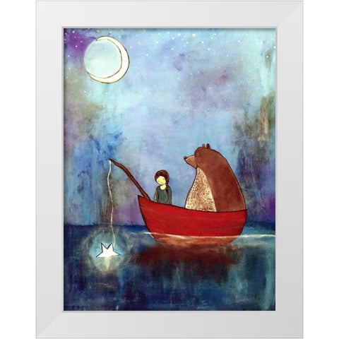 A Summer Night White Modern Wood Framed Art Print by Doss, Andrea