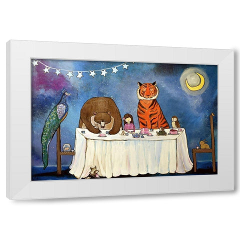 Cake and Tea White Modern Wood Framed Art Print by Doss, Andrea