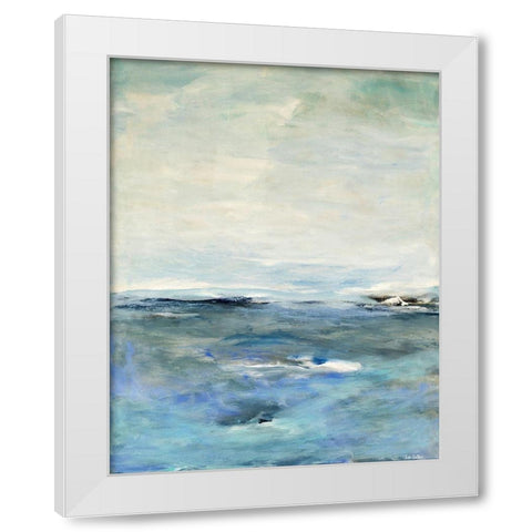 Blue Horizon 1 White Modern Wood Framed Art Print by Dubois, Lori