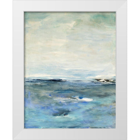 Blue Horizon 1 White Modern Wood Framed Art Print by Dubois, Lori