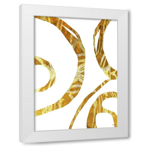 Gold Threads White Modern Wood Framed Art Print by Dubois, Lori