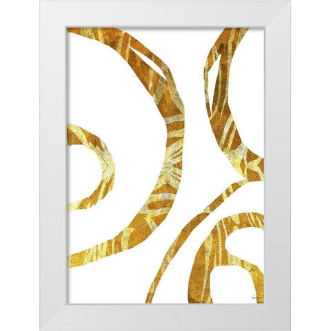 Gold Threads White Modern Wood Framed Art Print by Dubois, Lori