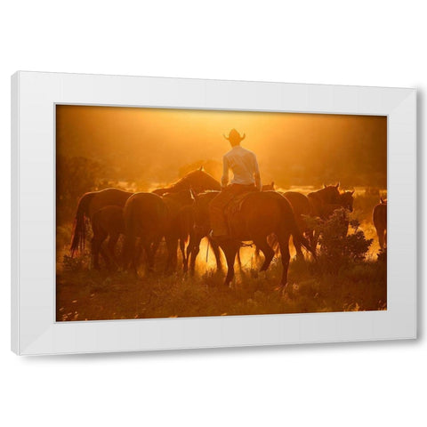 Movin Em Out White Modern Wood Framed Art Print by Dearing, Lisa