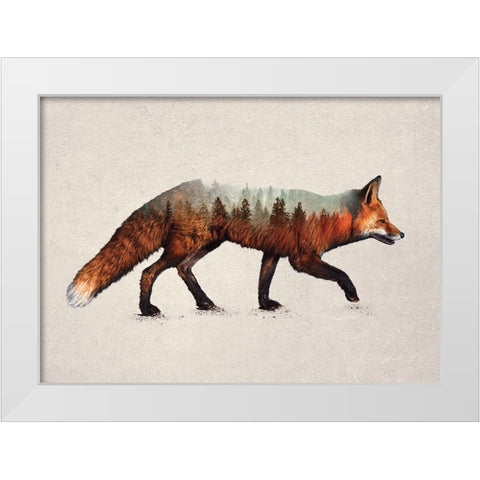 The Red Fox White Modern Wood Framed Art Print by Davies Babies