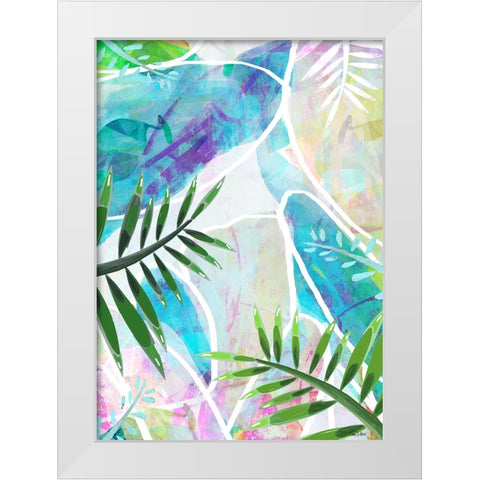Palm Serenity White Modern Wood Framed Art Print by Dubois, Lori