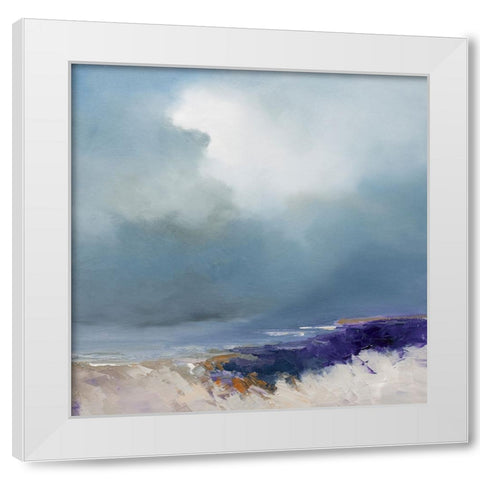 On The Beach White Modern Wood Framed Art Print by Dennis, Patrick