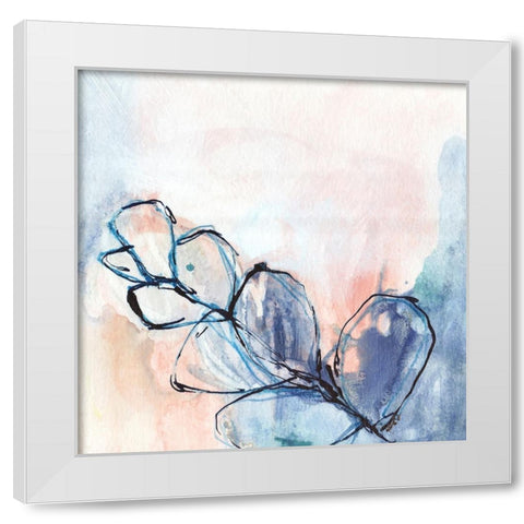 Grow - Pink Promises White Modern Wood Framed Art Print by DelValle, Patty