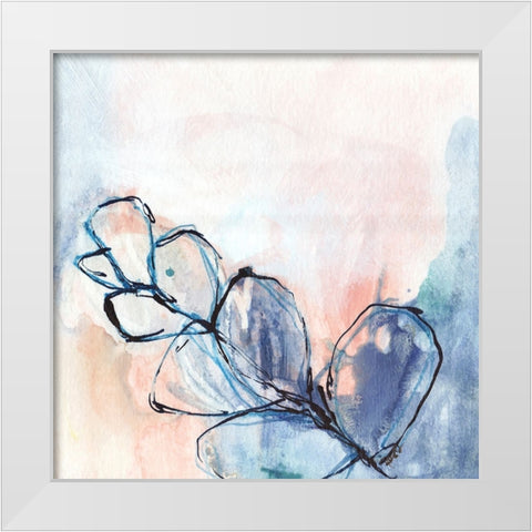 Grow - Pink Promises White Modern Wood Framed Art Print by DelValle, Patty