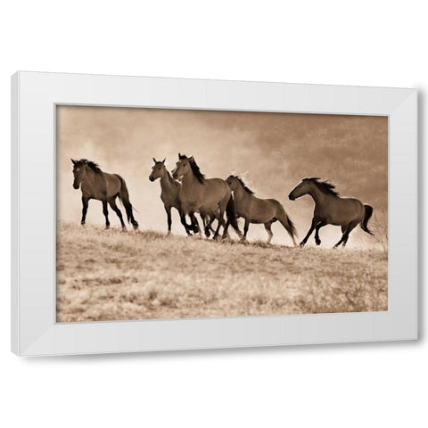 Kicking Dust White Modern Wood Framed Art Print by Dearing, Lisa
