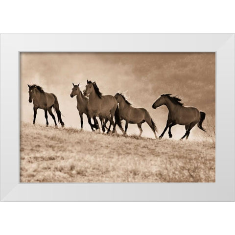 Kicking Dust White Modern Wood Framed Art Print by Dearing, Lisa