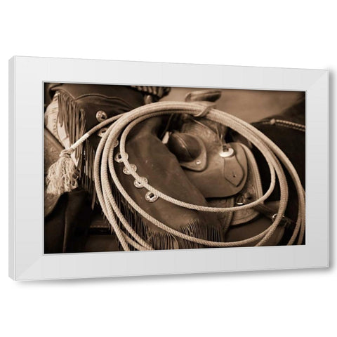 Cowgirls Lasso White Modern Wood Framed Art Print by Dearing, Lisa