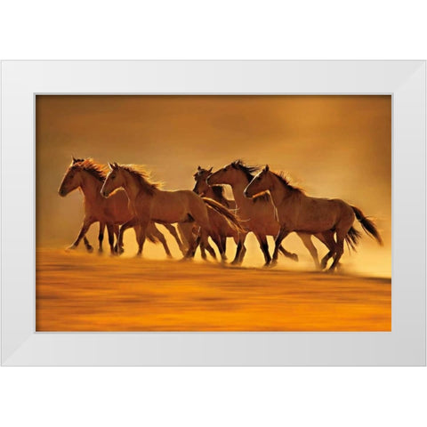 Night Runners White Modern Wood Framed Art Print by Dearing, Lisa