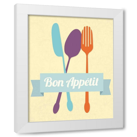 Bon Appetit White Modern Wood Framed Art Print by Duncan, Genesis