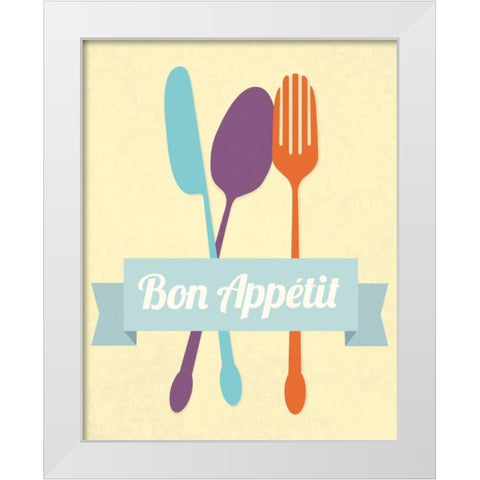 Bon Appetit White Modern Wood Framed Art Print by Duncan, Genesis