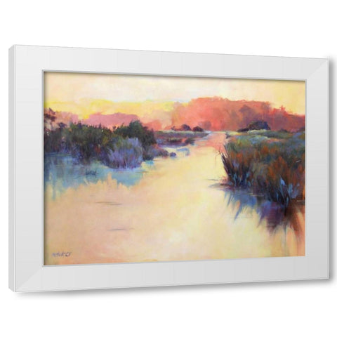 A Warm Resonance White Modern Wood Framed Art Print by Dukes, Madeline