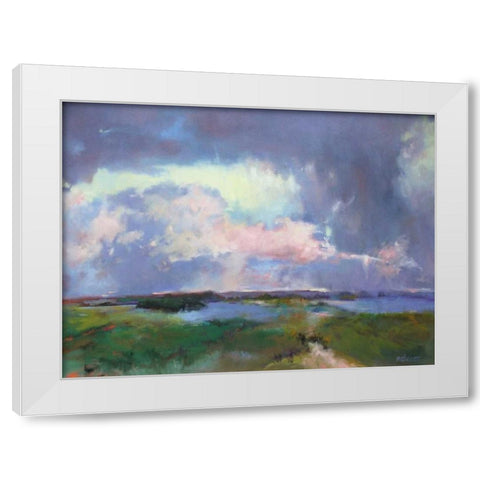 Converging Storms White Modern Wood Framed Art Print by Dukes, Madeline