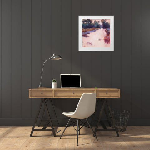 Coral Dawn White Modern Wood Framed Art Print by Dukes, Madeline