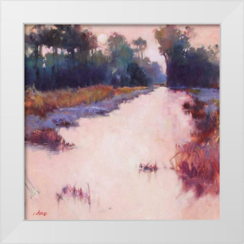 Coral Dawn White Modern Wood Framed Art Print by Dukes, Madeline