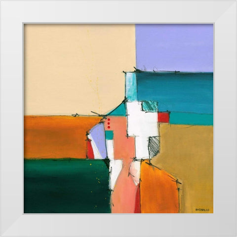 Beachcomber I White Modern Wood Framed Art Print by DiGiulio, Joe