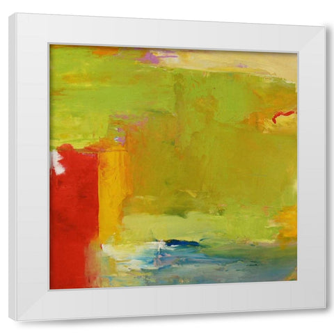 A Touch of Blue White Modern Wood Framed Art Print by Dickson, Mark