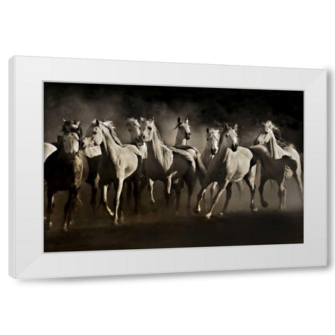 Dream Horses White Modern Wood Framed Art Print by Dearing, Lisa