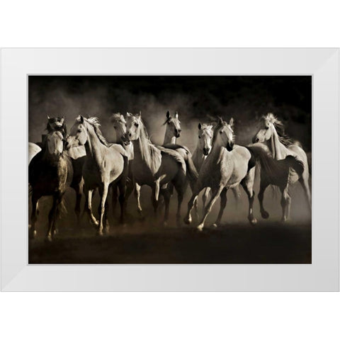 Dream Horses White Modern Wood Framed Art Print by Dearing, Lisa