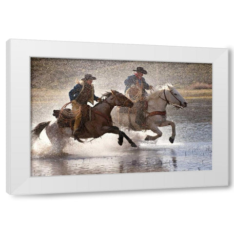 Splash Dance White Modern Wood Framed Art Print by Dearing, Lisa