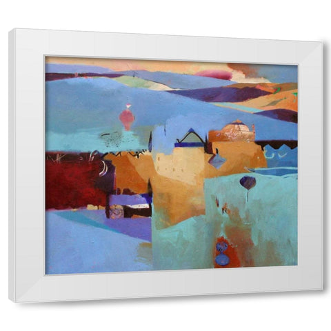 Blue Atlas White Modern Wood Framed Art Print by Dudgeon, Gerry