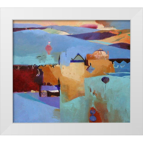 Blue Atlas White Modern Wood Framed Art Print by Dudgeon, Gerry