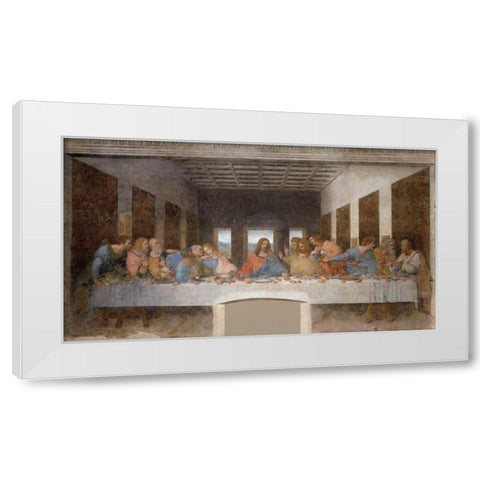 The Last Supper White Modern Wood Framed Art Print by Da Vinci, Leonardo