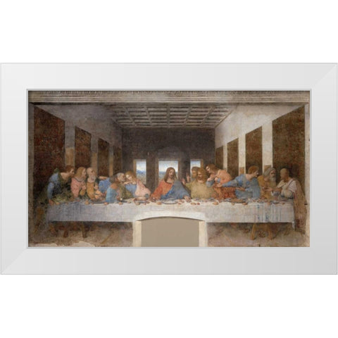 The Last Supper White Modern Wood Framed Art Print by Da Vinci, Leonardo