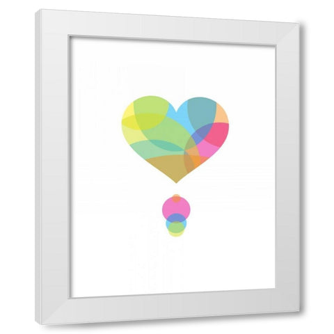 Colors of a Heart White Modern Wood Framed Art Print by Dalyan, Volkan