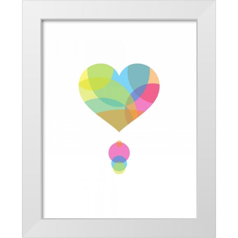 Colors of a Heart White Modern Wood Framed Art Print by Dalyan, Volkan