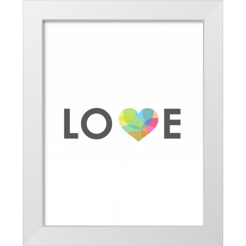 Love White Modern Wood Framed Art Print by Dalyan, Volkan