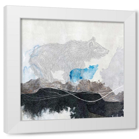 Bear 1 White Modern Wood Framed Art Print by Duncan-He, Louis