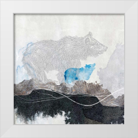 Bear 1 White Modern Wood Framed Art Print by Duncan-He, Louis