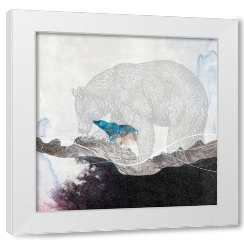 Bear 2 White Modern Wood Framed Art Print by Duncan-He, Louis