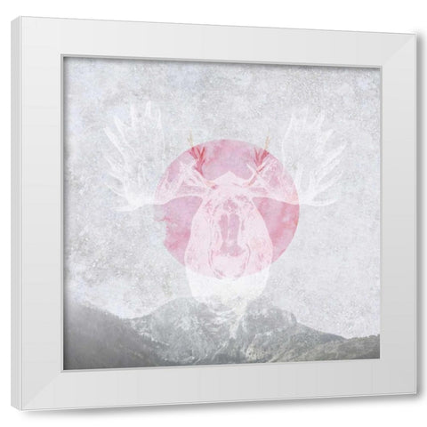 Moose 1 White Modern Wood Framed Art Print by Duncan-He, Louis